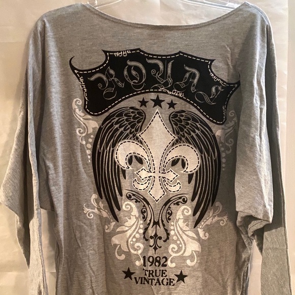 Grey Fleu de lis tunic top - Picture 2 of 2